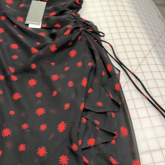 JULIA JORDAN NWT Asymmetrical Side Ruched Ruffle Hi-Low Star Burst Print Dress 2 - Picture 11 of 16